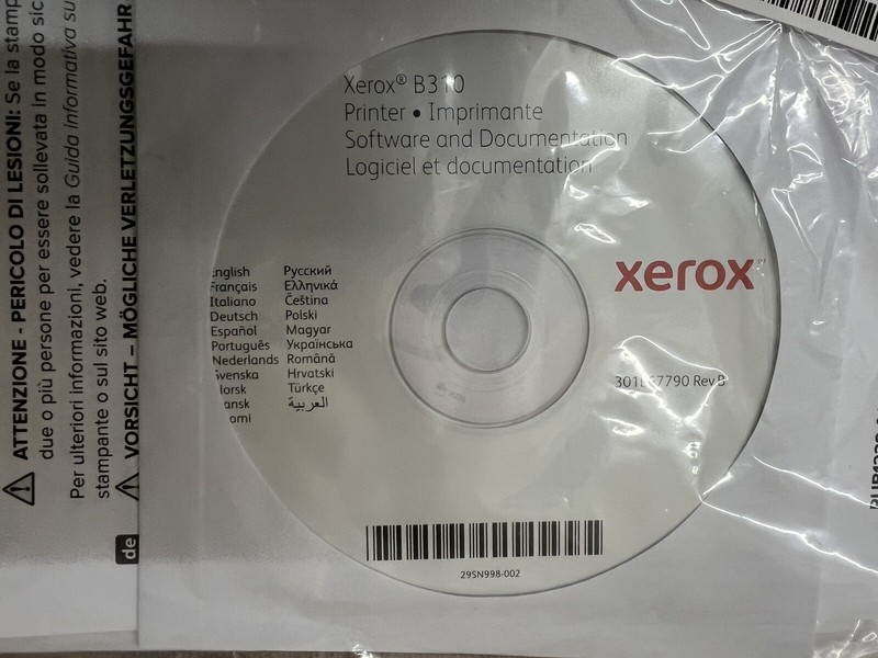 XEROX B310 Software & Documentation gallery