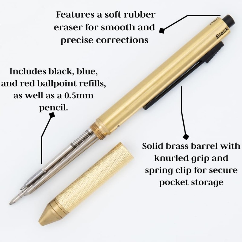 Monteverde Usa Quadro 4-In-1 Multifunction Pen - Brass Finish - Three Ballpoint gallery
