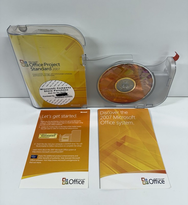 Microsoft Office Project Standard 2007 Software Disc Great Shape