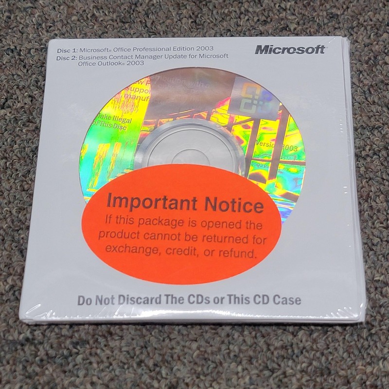 Vintage Microsoft Office Pro 2003 With BCM CD Suite X11-12332 Windows 8