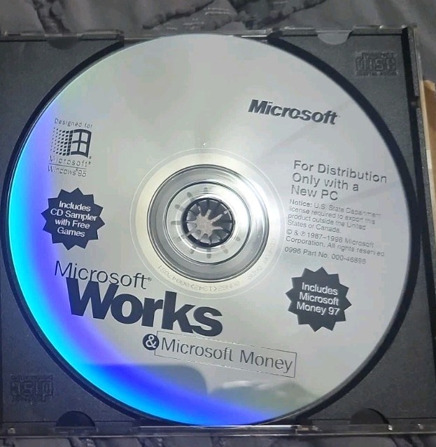 LOT of 2 - Microsoft Works and Money & Project 97 For Windows + Free Win 98 CD gallery