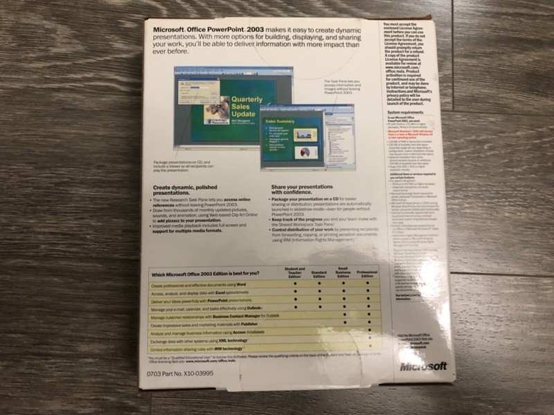 Microsoft PowerPoint 2003 Boxed Factory Sealed gallery