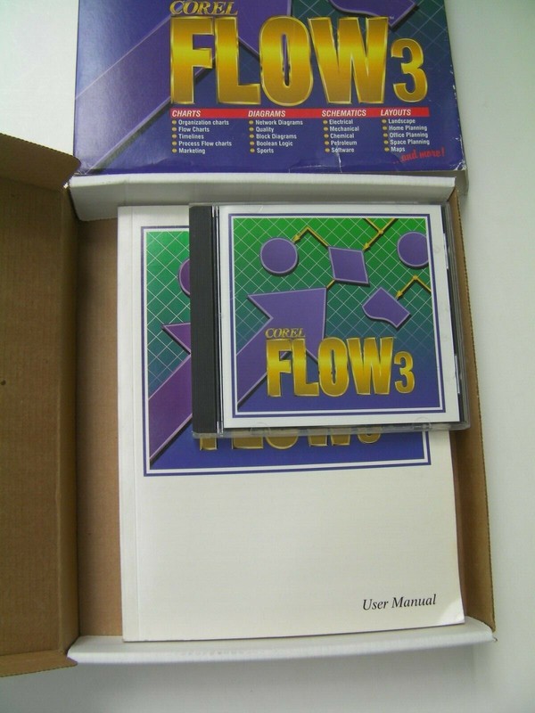 Flow 3 Corel Version 3 software FLOW3 and user manual, Windows 95