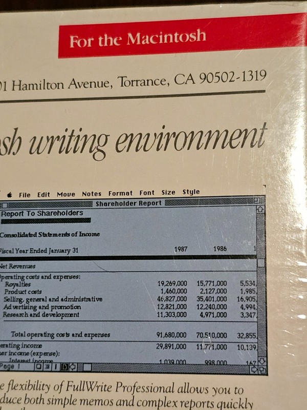 Ashton Tate Full Write Macintosh Professional Factory Sealed gallery