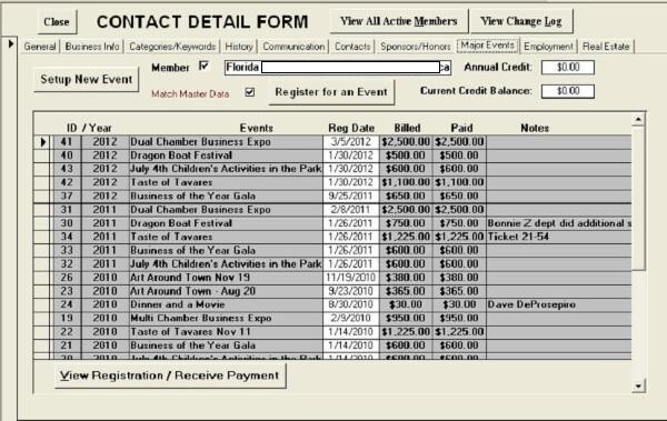 Association / Club full member management application , uses Microsoft Access gallery