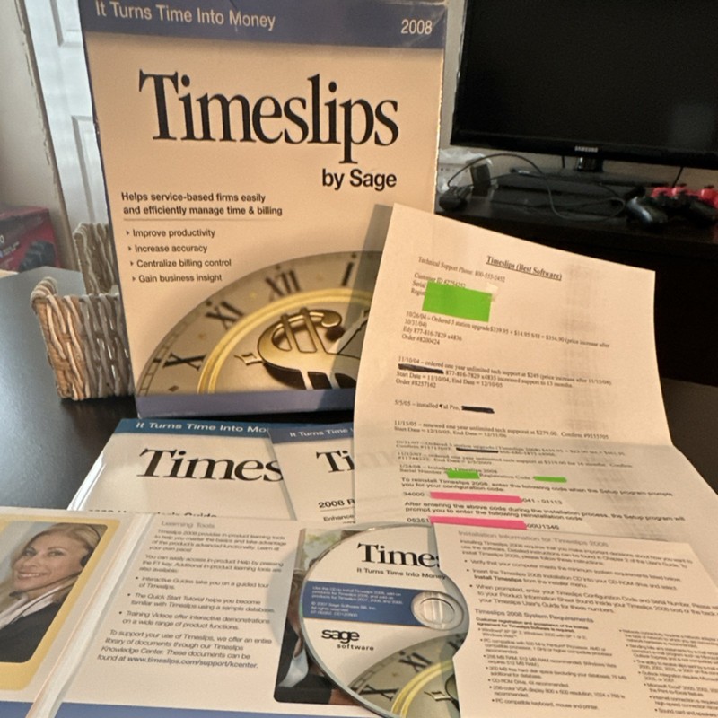 Sage Timeslips 2008 Accounting Software CD Windows XP Vista 2000 English
