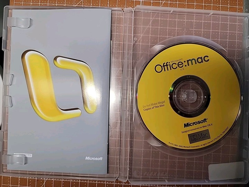 Office Mac OS X Software Disc CD 2001 Serial Product Key Number Case NOT TEST