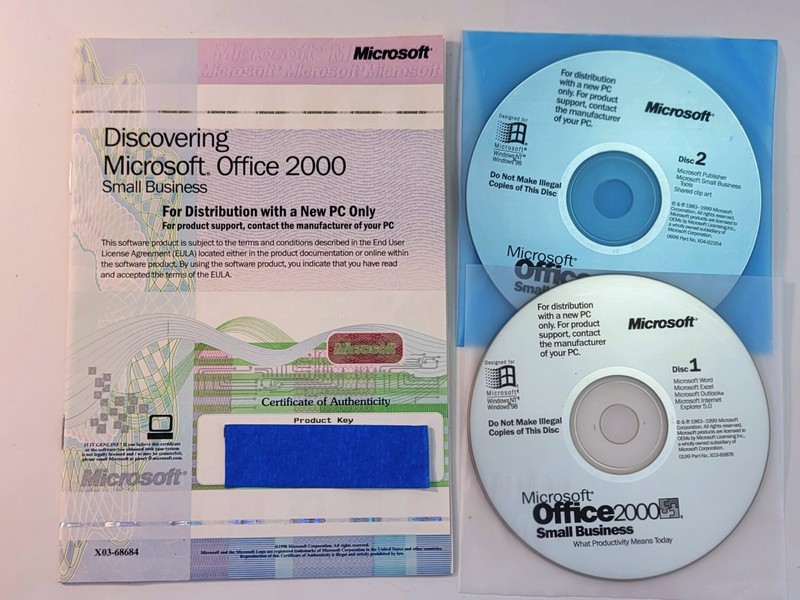 Microsoft Office 2000 Small Business 2-Disc Set – Bonus Discs Bookshelf & Crafts