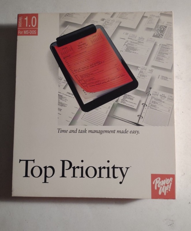 Top Priority Calendar Version 1.0 Windows 3.1: 3.5 and 5.25 included. Open Box.