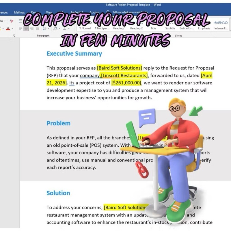 50 Sets Project Proposal Word Template Content Ready (Edit Details Only MS Word) gallery