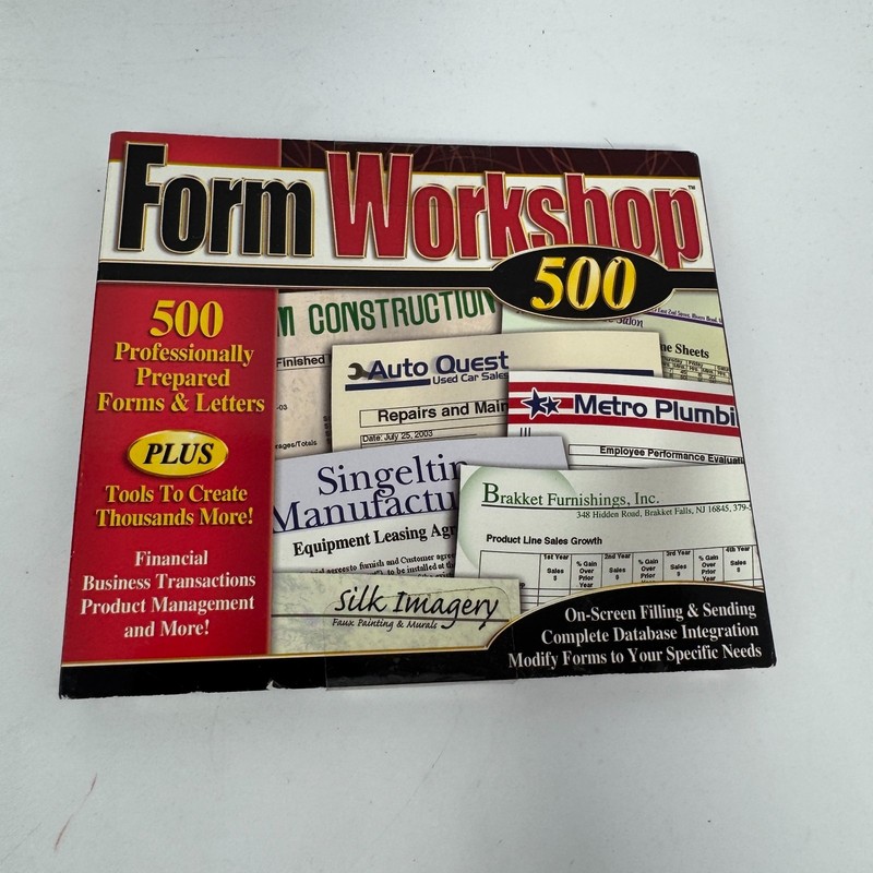 Form Workshop 500 PC CD Create Custom Professional Business Letters tools.(NEW)