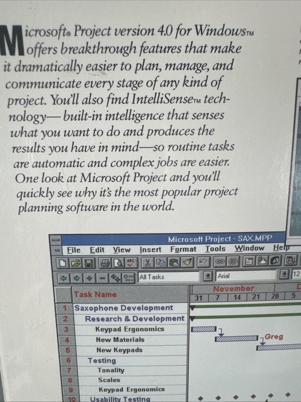 Microsoft Project Version 4.0 – Sealed Vintage Software (Windows 3.x, 1994) NEW gallery