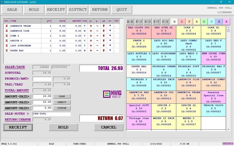 NWIQ Point Of Sale Software - Booth Inventory Billing gallery