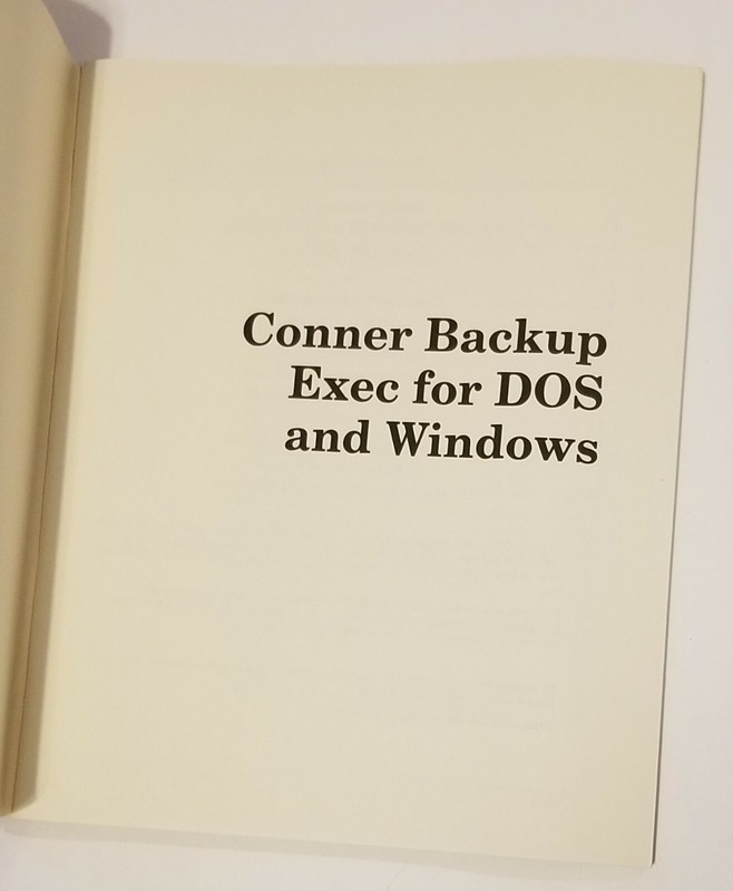 Vtg 1995 Conner Backup Exec for Windows & DOS User Guide Manual Book gallery
