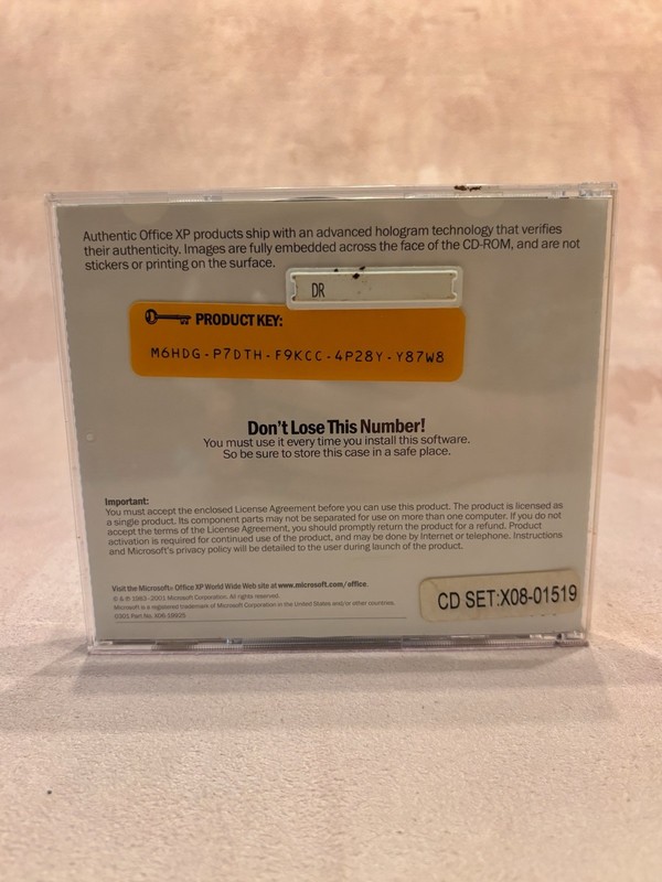 Microsoft Authentic Office XP Professional Version 2002 2 CD Disc Product Key gallery