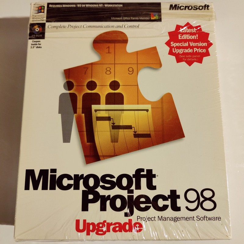 Box Only Microsoft Project 98 Project Management Software Upgrade