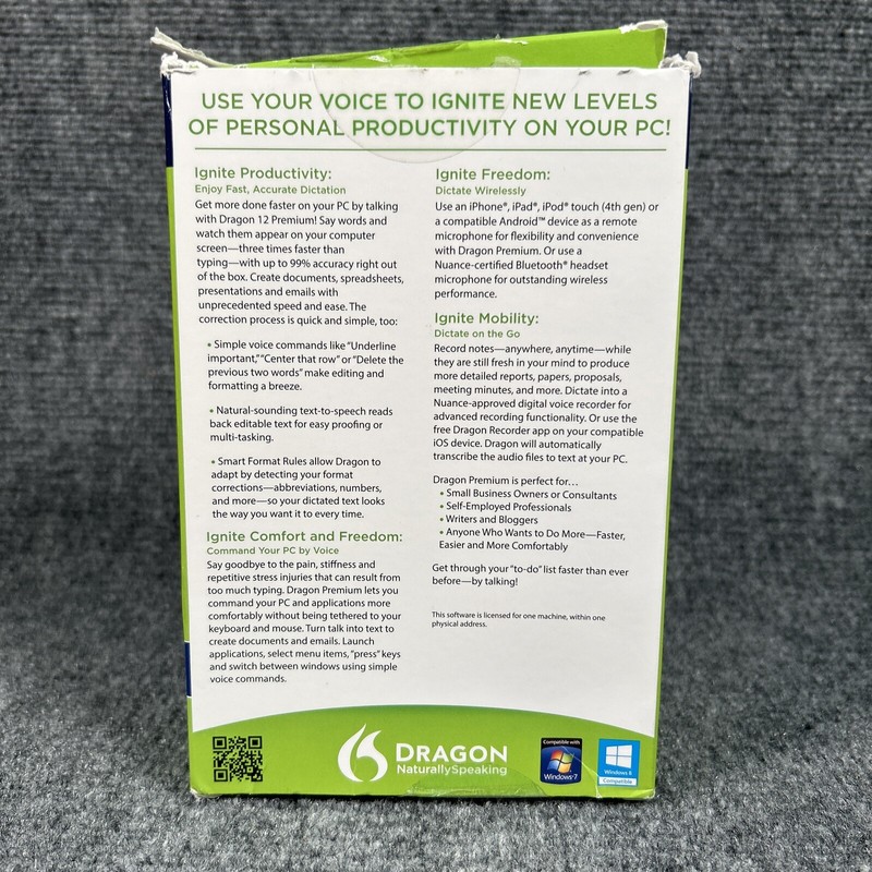Nuance Dragon NaturallySpeaking Version 12 Premium (Retail) for Windows Open Box gallery