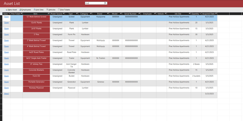 Custom Asset Tracking & Pick Ticket Management System for Construction Teams gallery