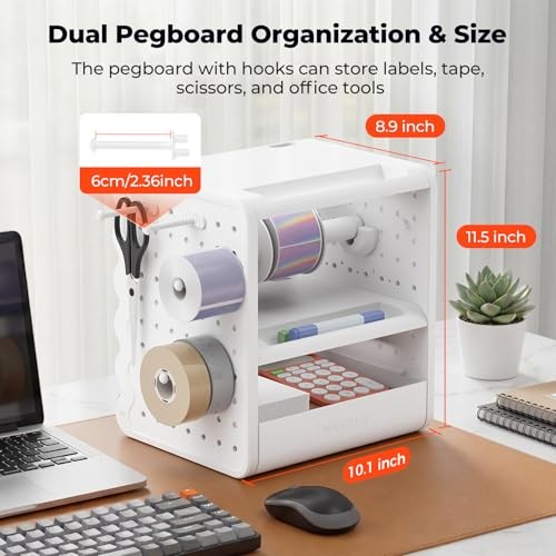 ILH03 4x6 Thermal Label Holder, 5-in-1 Sticker Holder with 3-Tier Shelf, gallery