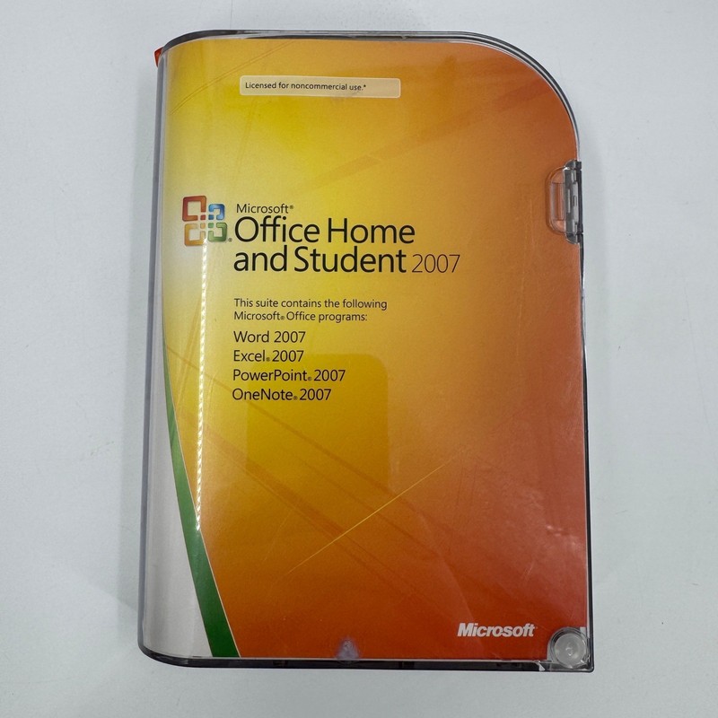 Microsoft Office Home and Student 2007 PC Windows Retail Box Product Key Disc