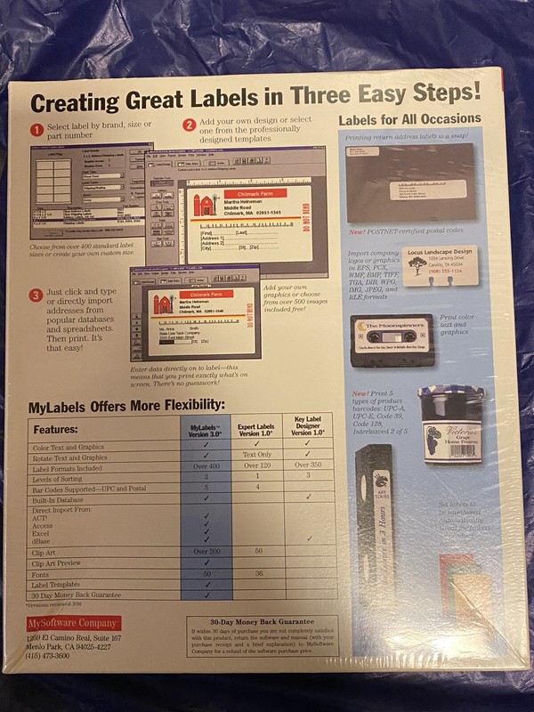 My Labels CD-Rom Brand New Windows 95 And 3.1 NEW SEALED gallery