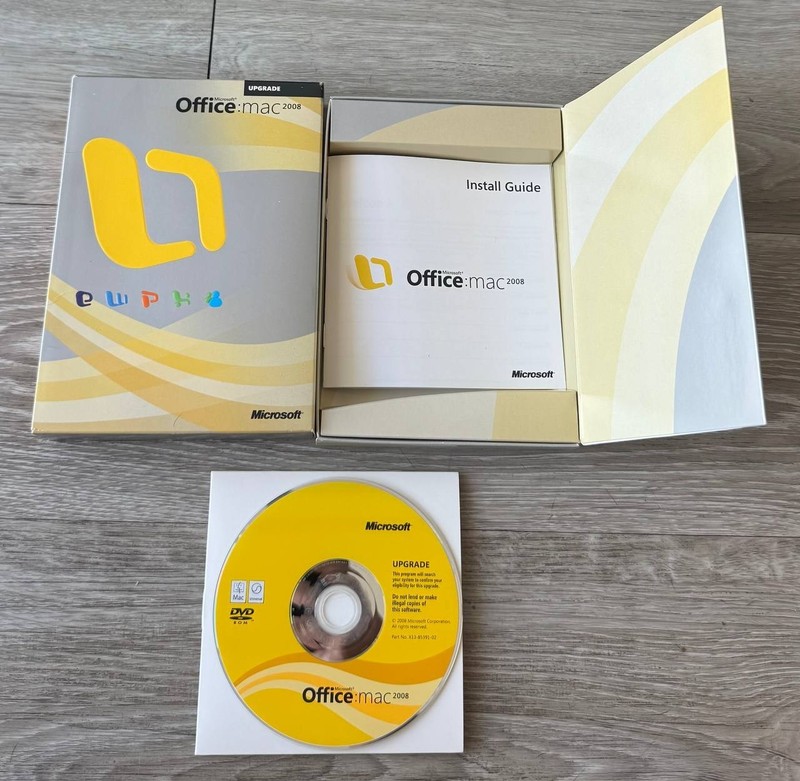 Microsoft Office 2008 for Mac Upgrade DVD Complete w/ Key & Box