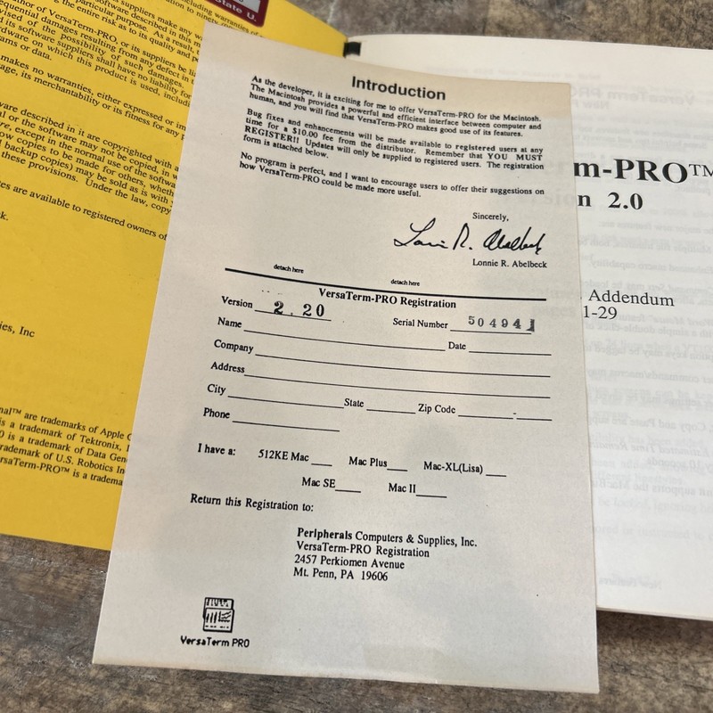 Rare 1985 Versa Term Pro Book with Two Disks Software for Apple gallery