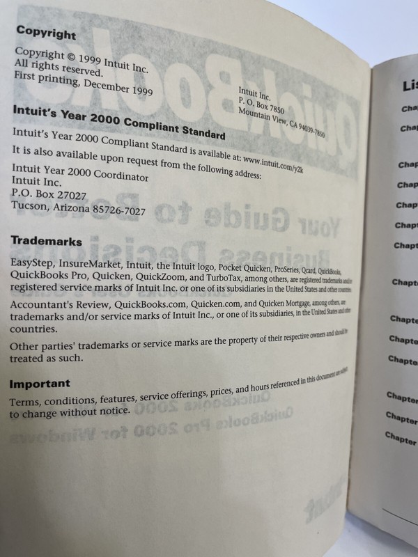 Quicken Financial Solutions QuickBooks 2000 Software Windows book gallery