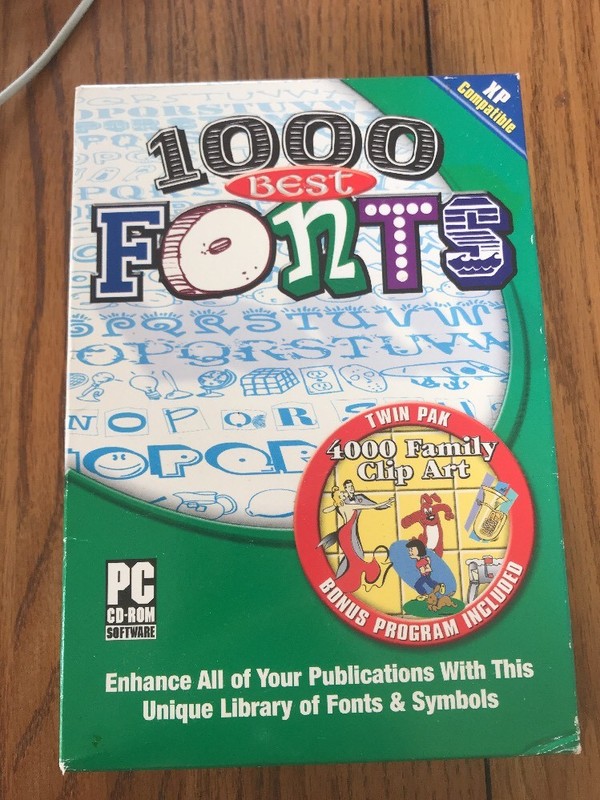 1000 Best Fonts PC CD - ROM by Fonts Platform : Windows XP Ships N 24h