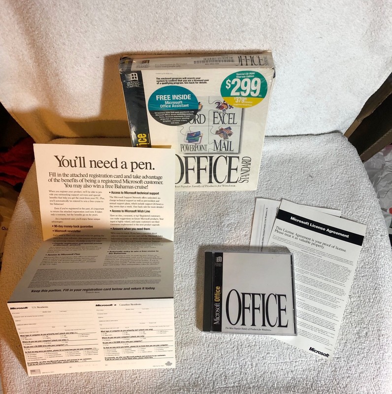 Microsoft Office Standard CD-ROM Upgrade Edition v. 4.2 1994 vintage big box gallery