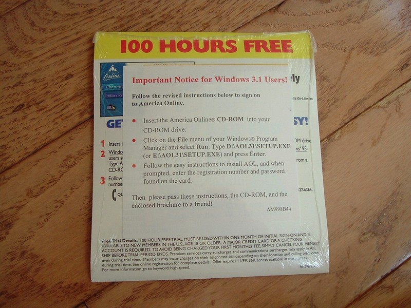 America OnLine Sealed Original disk from 1990s. Novelty/Historical/Collectors CD gallery