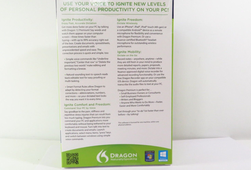New (Open Box) Nuance Dragon NaturallySpeaking 12 Premium for Windows W/Mic gallery