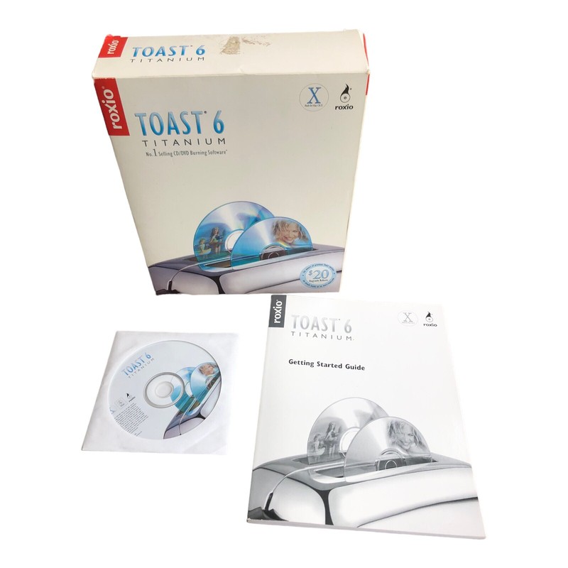 ROXIO TOAST 6 TITANIUM CD/DVD BACKUP SOFTWARE (JMS9) TC Vintage Max OS X PC gallery