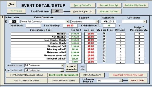 Association / Club full member management application , uses Microsoft Access gallery