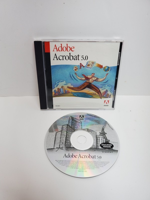 Adobe Acrobat 5.0 CD Software 2001 with Serial Number