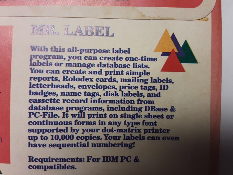 Mr. Label retro 5.25" floppy disk FREE SHIPPING create many types 1994 SEE NOTE gallery