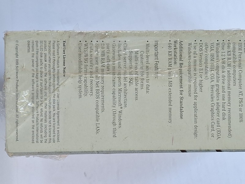 Software Products International Access SQL Graphical Database Vintage Sealed New gallery