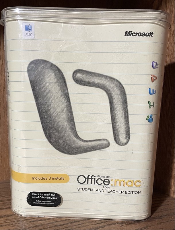 Microsoft Office Mac 2004 Student and Teacher Edition Software – 3 Install Keys