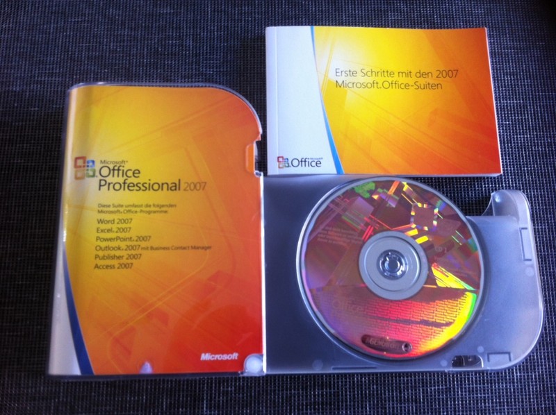 Office Professional 2007, Retail, Deutsch, Zweitnutzungsrecht mit MwSt Rechnung
