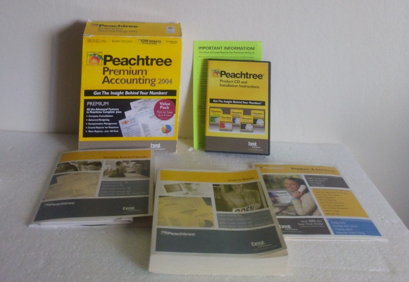 Sage Peachtree Premium Accounting 2004 For Windows PC , Vintage