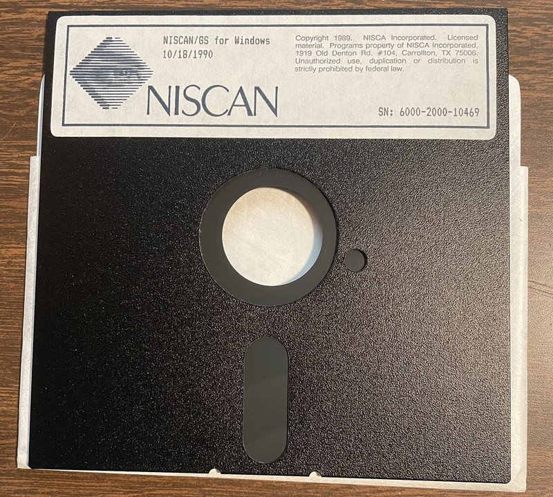 Vintage 1990 Nisca NISCAN/GS For Windows Software – 5.25″ Floppy Disk