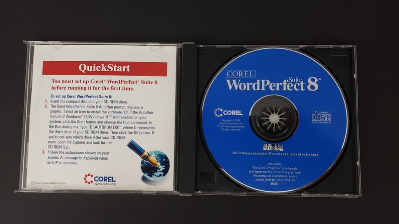 Corel Wordperfect Suite 8 - Windows 95 or NT 4.0 Software on CD gallery