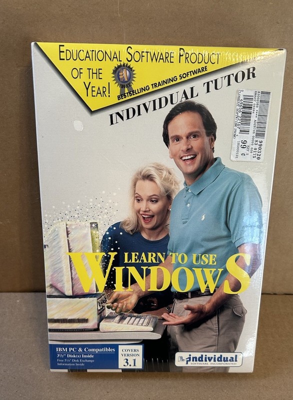 Individual Tutor Learn To Use Window Big Box Sealed NIB Windows 3.1 Floppy Disk