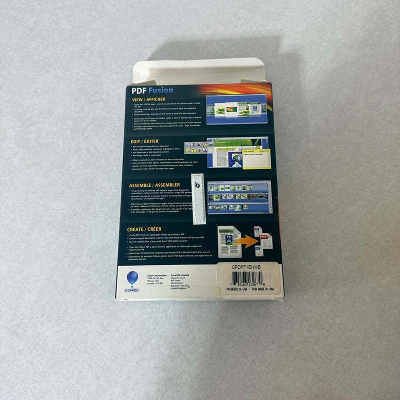 Corel PDF Fusion Software Disc View Edit Assemble Create PDF DOC gallery