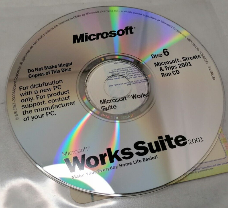 Vintage Microsoft WorksSuite 2001 Disc Set 1-6 P/N: X05-89208 gallery