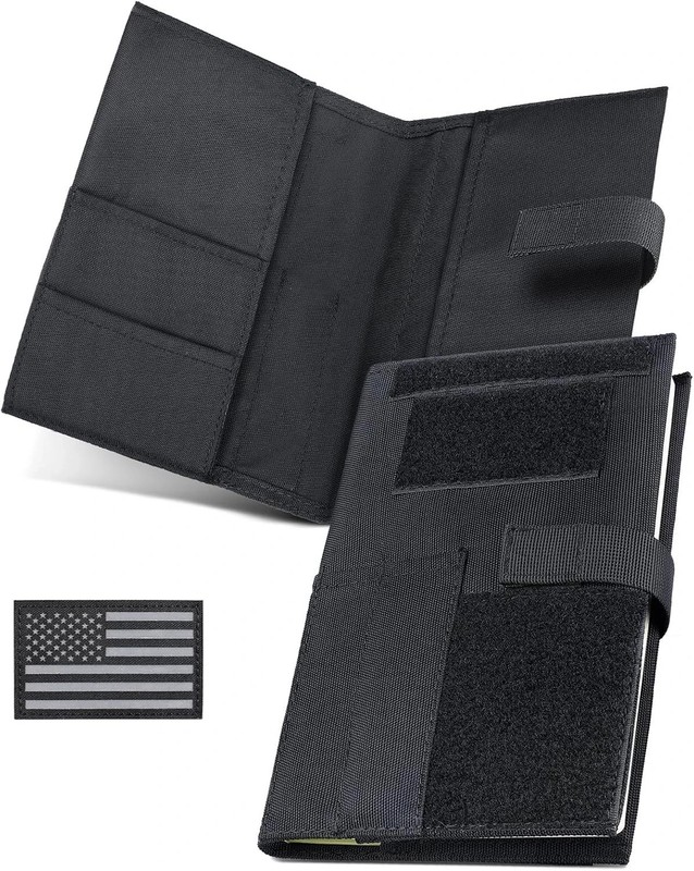 Tactical Book Cover for 5.5 x 8 Military Log Book, Green 5.7Kx8.7 IN Black