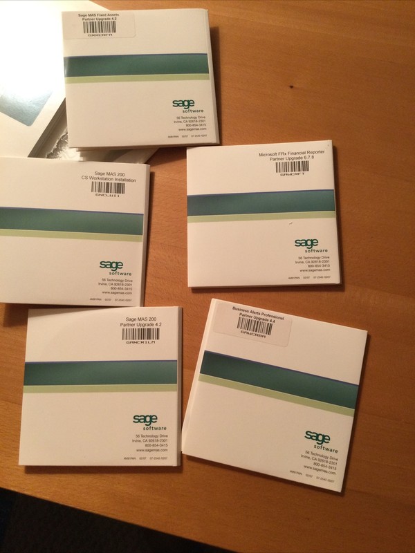 New Sage MAS200 4.2, FA, AlertsPro, FRx, Upgrade Versions, Docs, CDs, Etc gallery