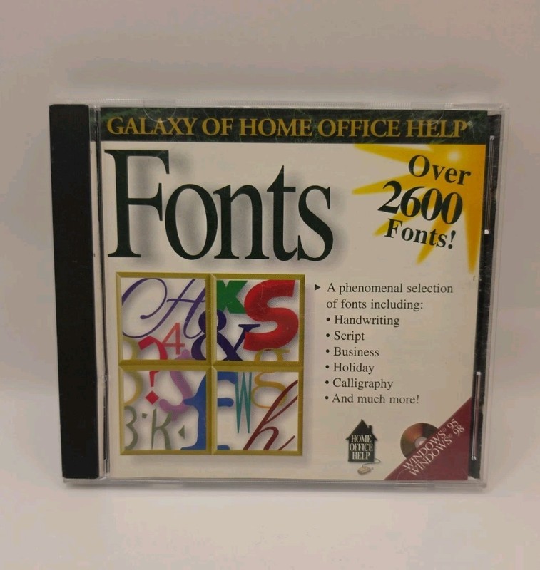 Galaxy of Home Office 2600 Fonts, 1995, Copy And Paste To Any Folder, Windows