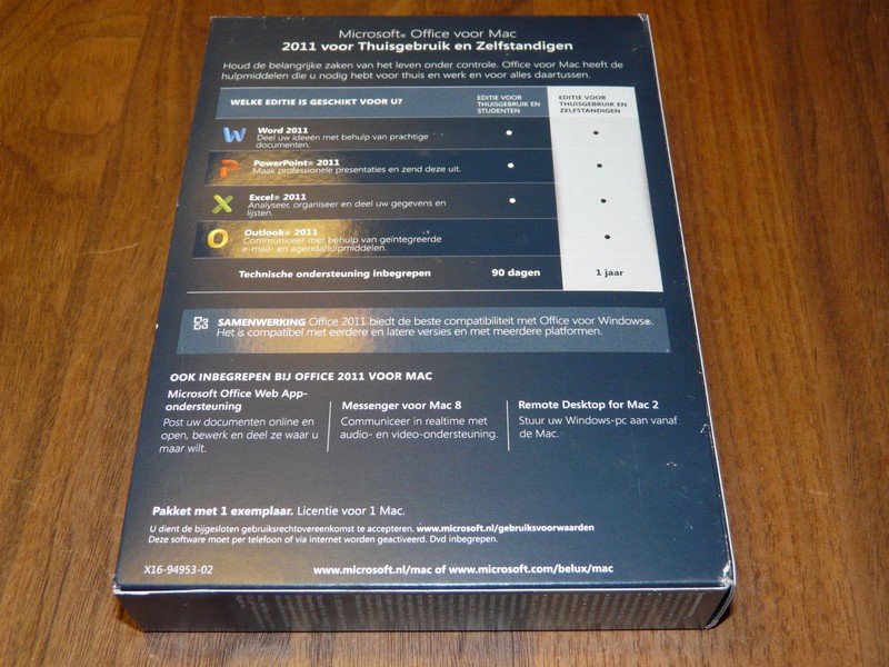 Microsoft Office Mac 2011 DVD Home & Business Dutch Full Version Dutch gallery