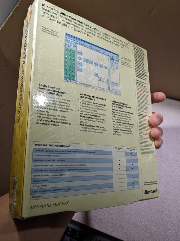 NEW - Microsoft Office Visio Standard 2003 Retail Box - Bent Box gallery